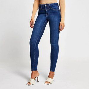 Blue Denim high Rise Skinny Jeans (UK) - $105